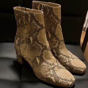 Sam Edelman Snake Print Ankle Boots